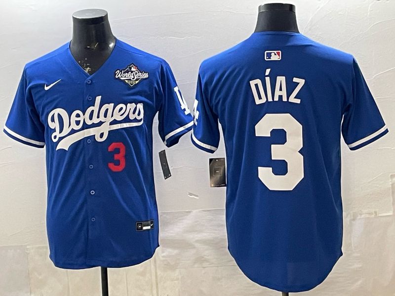 Men 2026 Los Angeles Dodgers #3 Diaz Blue Game Nike MLB Jersey style 008